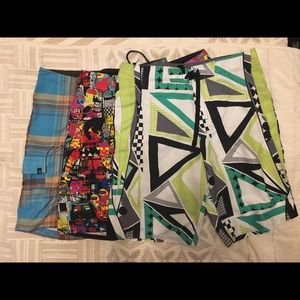 3 Pairs of Board Shorts - All Size 36